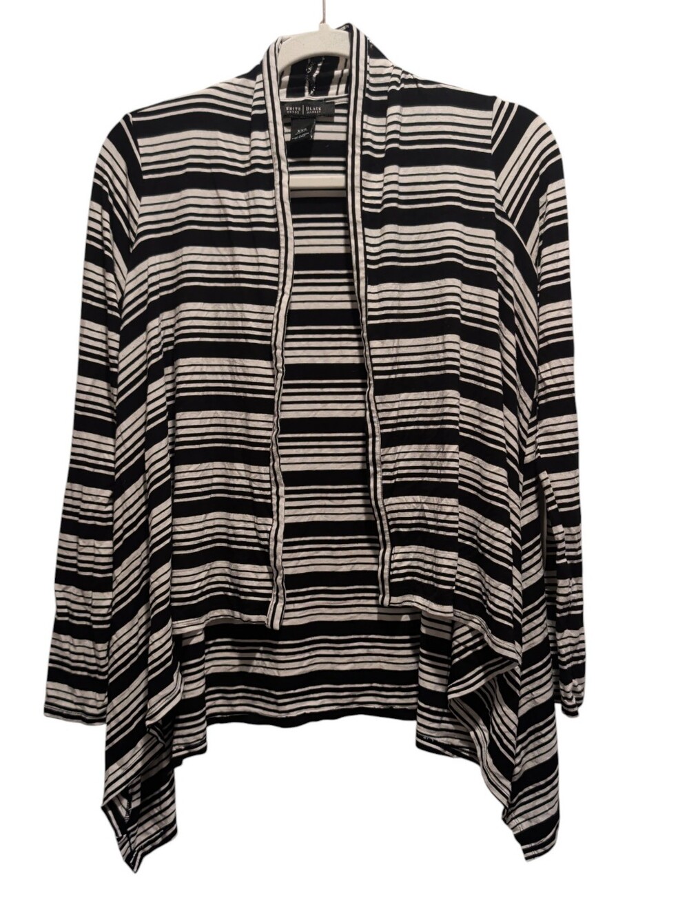 White House Black Market Black & White Striped Open Cardigan (#D236)